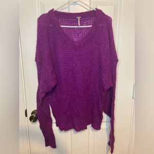 Free People | Bright purple knit wool/ Alpaca blend sweater